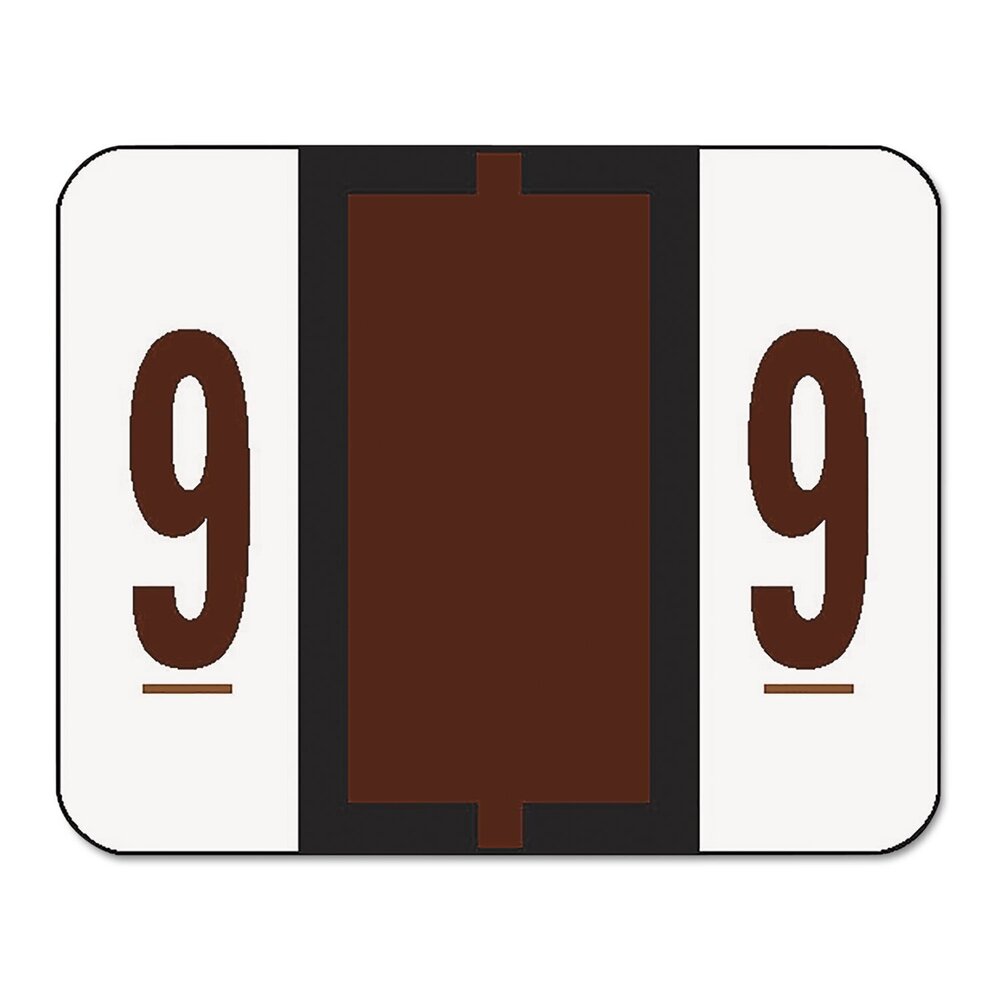 2351 BCCRN Bar-Style Color-Coded Numeric Label, 9, Label Roll, Brown, 500